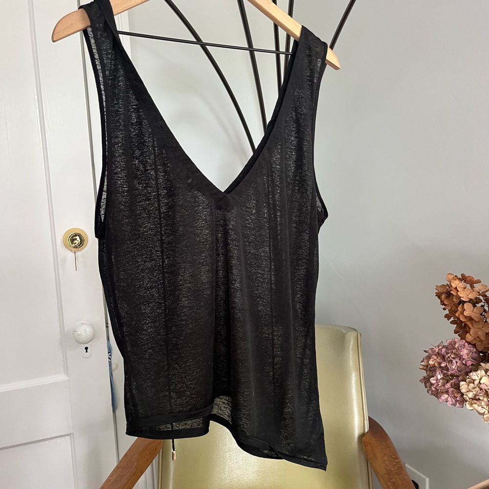 Black Sheer Sleeveless Top